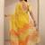 yellow embellished saree with unstitched blouse piece