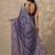 lavender embroidered crepe saree with unstitched blouse piece