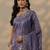 lavender embroidered crepe saree with unstitched blouse piece