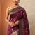 maroon woven design banarasi saree with unstitched blouse piece