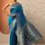 blue woven design banarasi saree with unstitched blouse piece
