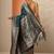 teal woven design banarasi saree with unstitched blouse piece