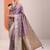 lavender woven design banarasi silk blend saree with unstitched blouse piece