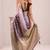 lavender woven design banarasi silk blend saree with unstitched blouse piece