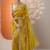 yellow embroidered banarasi organza saree with unstitched blouse piece
