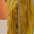 yellow embroidered banarasi organza saree with unstitched blouse piece