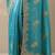 blue embroidered organza saree with unstitched blouse piece