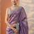 purple embroidered organza saree with unstitched blouse piece