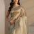 taupe beads and stones heavy work saree