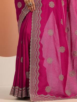 embellished saree with unstitched blouse piece 5