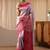 pink silk blend saree with woven border