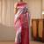 pink silk blend saree with woven border