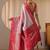 pink silk blend saree with woven border