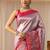 pink silk blend saree with woven border