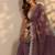violet embellished saree with unstitched blouse piece