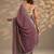 violet embellished saree with unstitched blouse piece