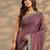 violet embellished saree with unstitched blouse piece