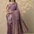 purple woven design banarasi silk blend saree with unstitched blouse piece