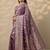 purple woven design banarasi silk blend saree with unstitched blouse piece