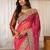 net saree with embroidered border