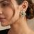 Smooth round shape green kundan mehandi gold plated stud earring for women and girls