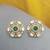 Smooth round shape green kundan mehandi gold plated stud earring for women and girls