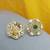 Smooth round shape green kundan mehandi gold plated stud earring for women and girls