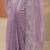 lavender embroidered nylon saree with unstitched blouse piece