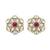 Smooth round shape ruby kundan mehandi gold plated stud earring for women and girls