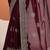 maroon embellished saree with unstitched blouse piece