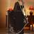 black floral embellished georgette saree