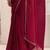 maroon embellished border satin saree with unstitched blouse piece and waistbelt