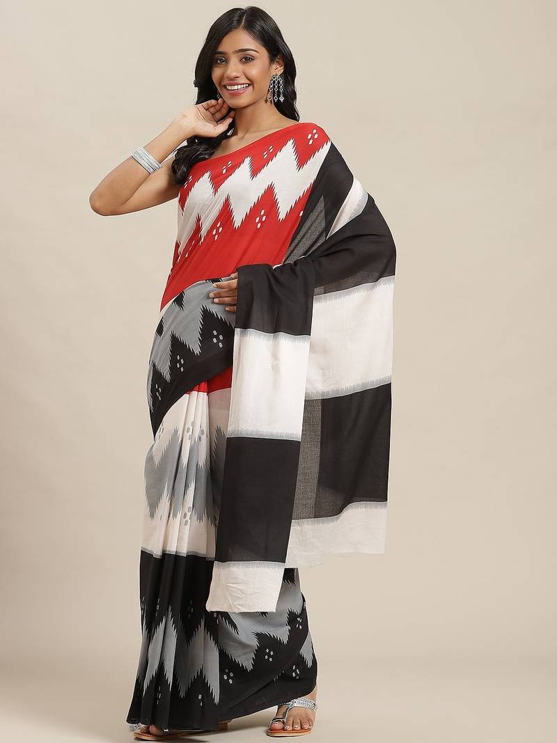 multi multicoloured cotton saree