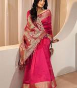 silk blend tassel saree