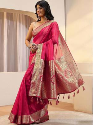 silk blend tassel saree 2