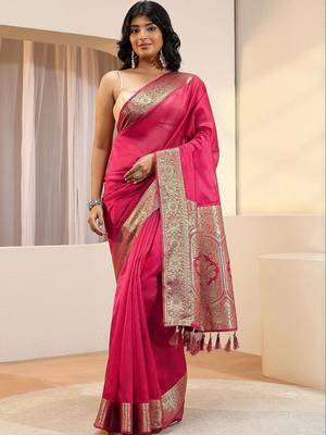 silk blend tassel saree 5