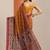 Mustard mustard leheriya printed cotton blend saree with unstitched blouse piece