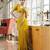mustard embellished saree with unstitched blouse piece