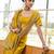 mustard embellished saree with unstitched blouse piece