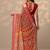 Red red printed banarasi georgette saree with unstitched blouse piece