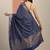 blue embellished saree with unstitched blouse piece