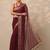 maroon printed chiffon saree with unstitched blouse piece