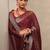 maroon printed chiffon saree with unstitched blouse piece