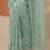 sea green embroidered nylon saree with unstitched blouse piece