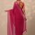 pink printed chiffon saree with unstitched blouse piece
