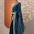 blue embroidered organza saree with unstitched blouse piece