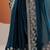 blue embroidered organza saree with unstitched blouse piece