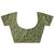 green embellished crepe sarees with unstitched blouse piece