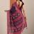 purple solid cotton blend saree with unstitched blouse piece