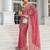 peach embroidered saree with unstitched blouse piece